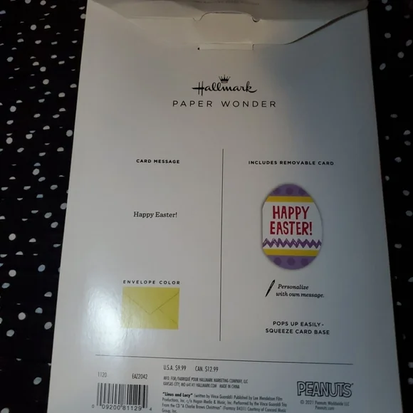 Hallmark Peanuts Easter Pop-Up Card - Picture 3 of 5